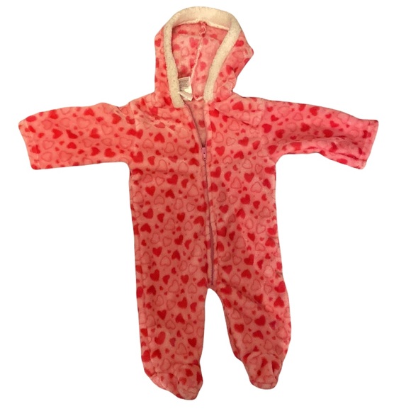 Baby girl Fleece Hooded Bunting, Fuzzy Fleece Baby Bundler or snow suit - Picture 4 of 7